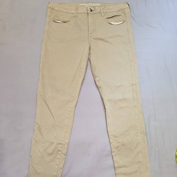 American Eagle Outfitters Denim - American Eagle Khaki Tan Jeggings Size 12 Short Super Super Stretch X